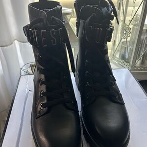 GUESS Black Combat Lace-Up Boots